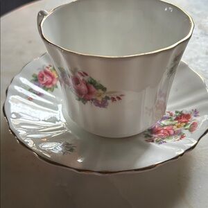 Floral Porcelain Teacup and Saucer Set